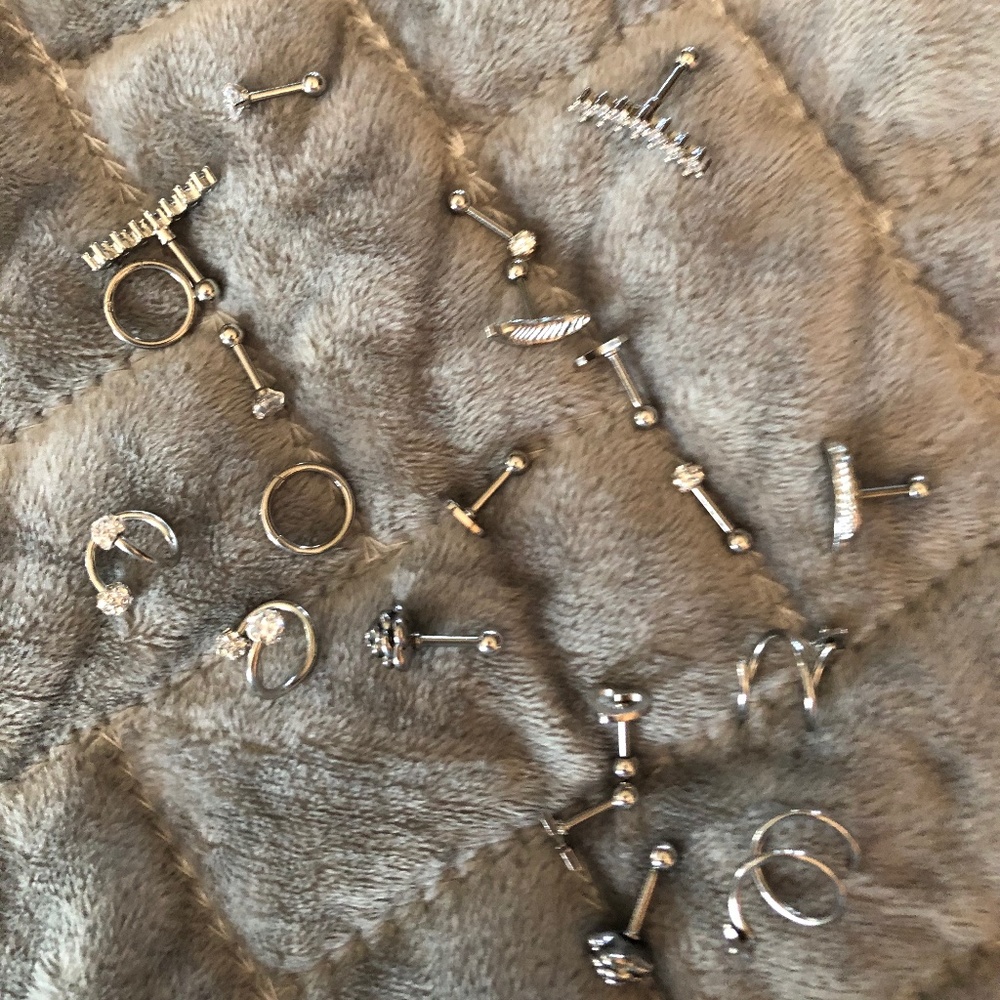 Stainless Steal Piercing Studs 20 pieces
